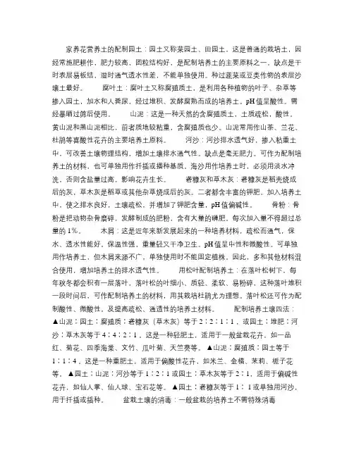 家养花营养土的配制园土(精)