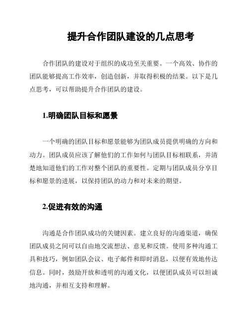 提升合作团队建设的几点思考