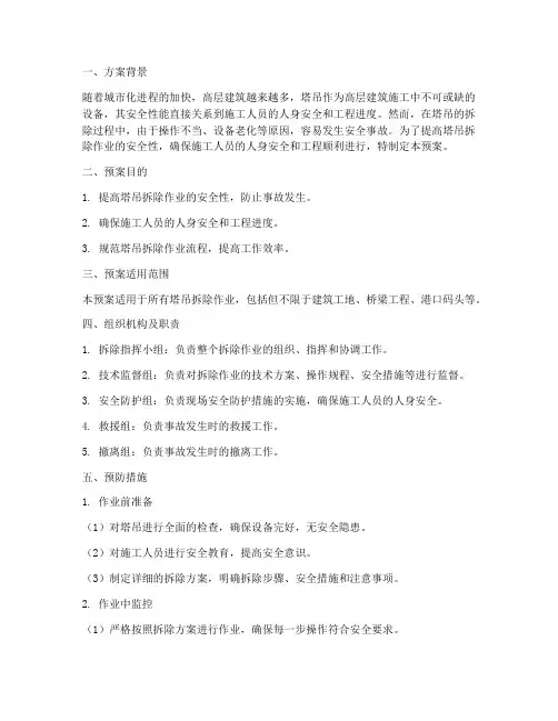 拆除塔吊应急预案方案范文