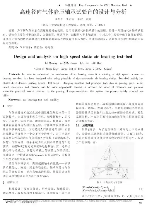 高速径向气体静压轴承试验台的设计与分析