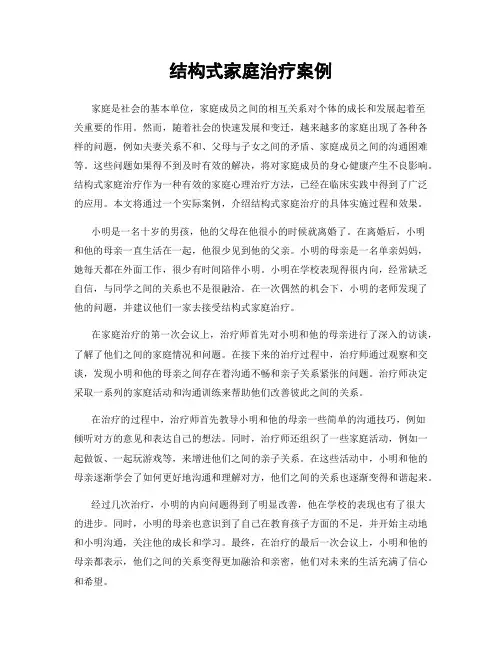 结构式家庭治疗案例
