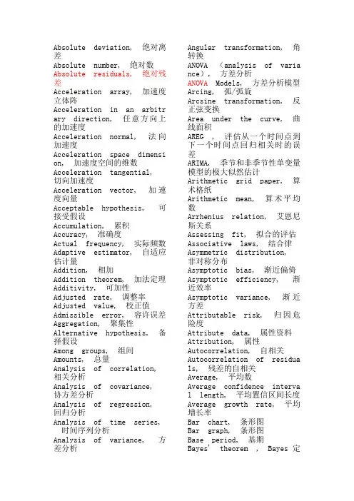 SPSS术语中英文对照