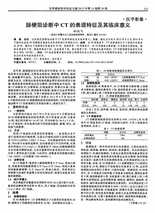 肠梗阻诊断中 CT 的表现特征及其临床意义
