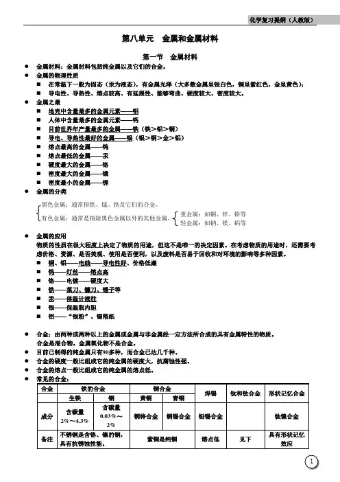 人教版九年级化学全册笔记(史上最全)