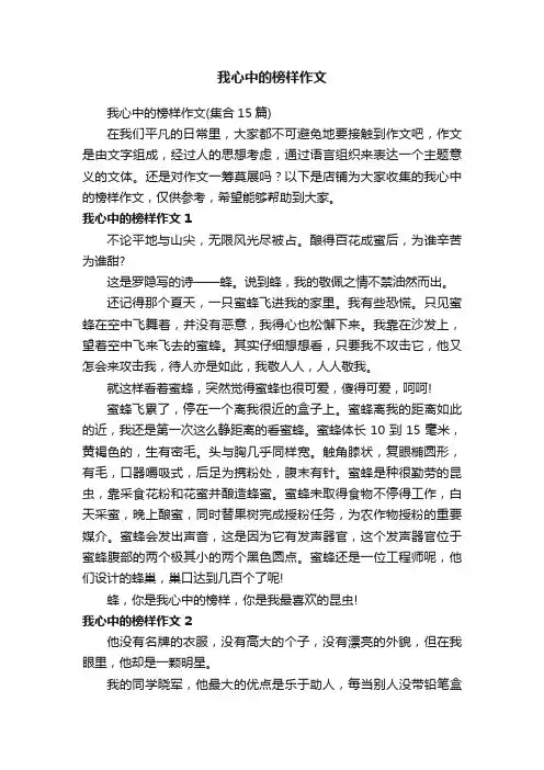 我心中的榜样作文