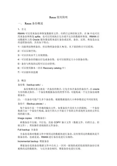 Rman使用简明
