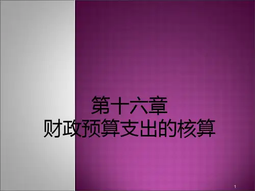 财政支出的核算PPT课件