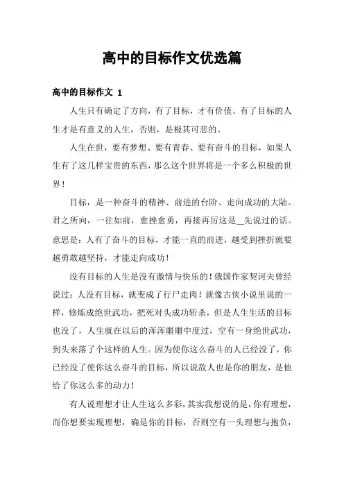 高中的目标作文优选篇