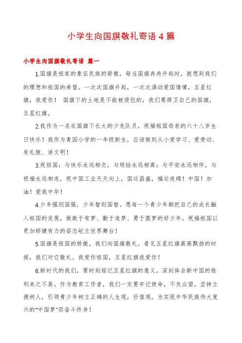 小学生向国旗敬礼寄语4篇