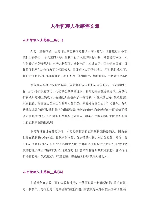 励志_人生哲理人生感悟文章
