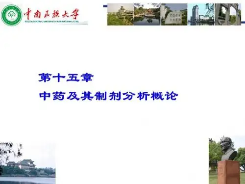 中药及其制剂分析概论