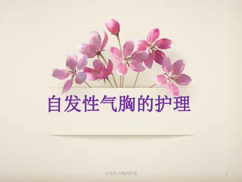 自发性气胸的护理PPT课件