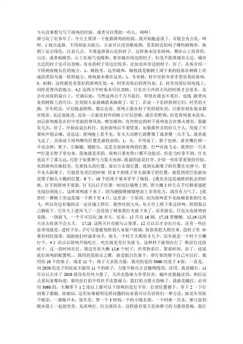 弹弓夜猎下斑鸠