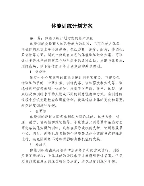体能训练计划方案
