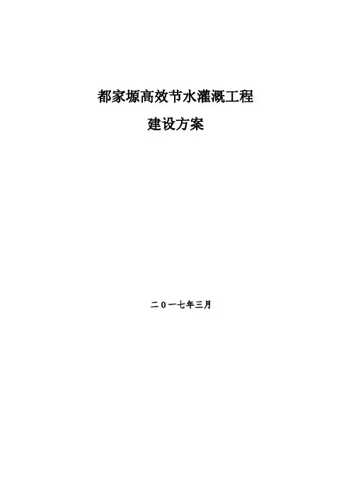 高效节水灌溉工程建设方案及设计报告