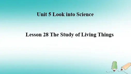 九年级英语上Lesson28TheStudyofLivingThings教学课件(新版)冀教版