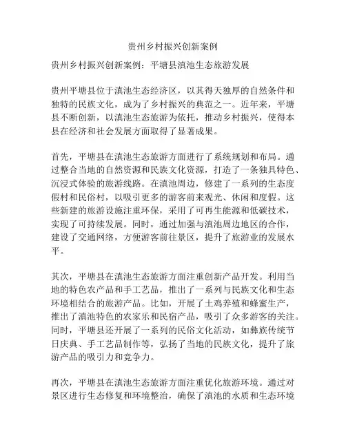 贵州乡村振兴创新案例