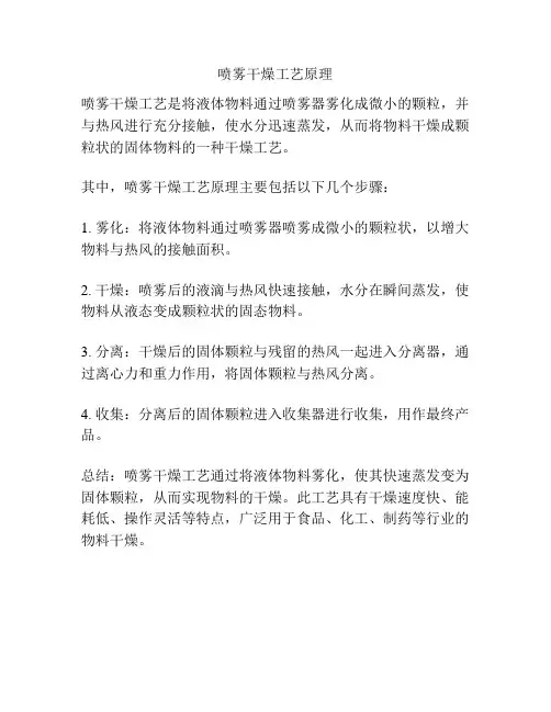 喷雾干燥工艺原理