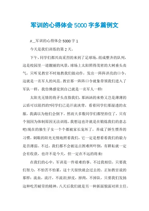 军训的心得体会5000字多篇例文