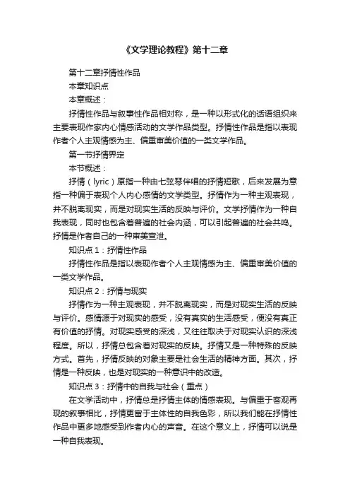 《文学理论教程》第十二章