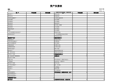 资产负债表表格