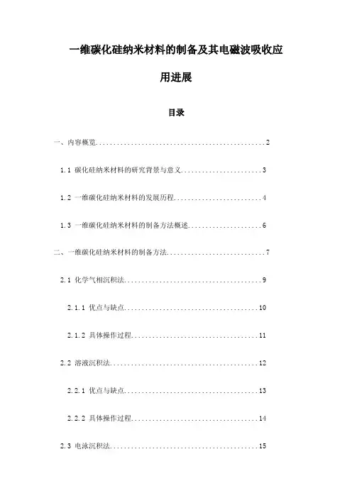 一维碳化硅纳米材料的制备及其电磁波吸收应用进展