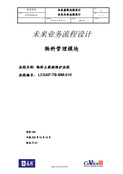 148浪潮ERP-SAP实施项目全套资料_蓝图设计_物资管理MM_LCSAP-TB-MM-010 V30 物料主数据维护流程