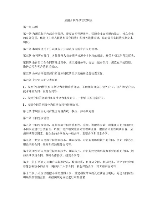 集团合同分级管理制度