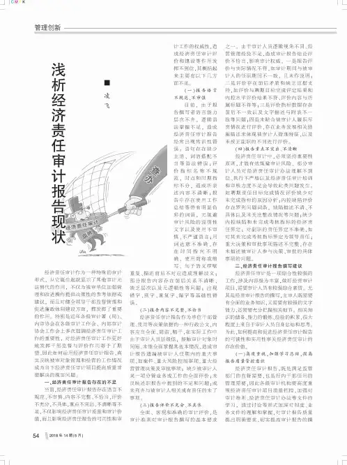 浅析经济责任审计报告现状