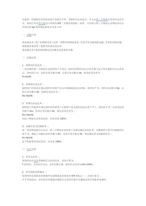 运输KPI考核