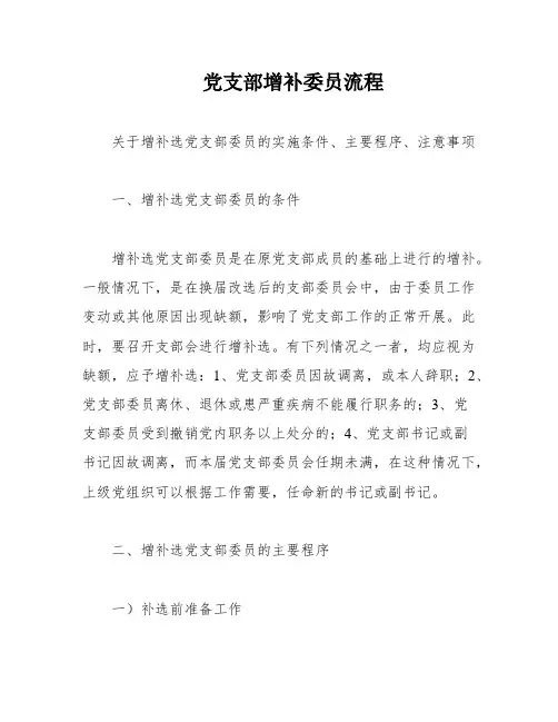 党支部增补委员流程