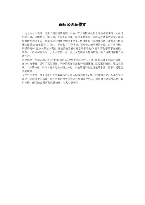 雨后公园玩作文
