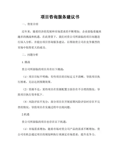 项目咨询服务建议书