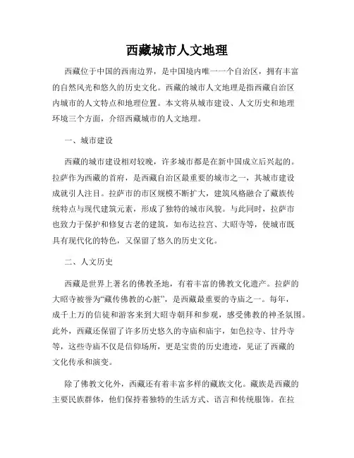 西藏城市人文地理