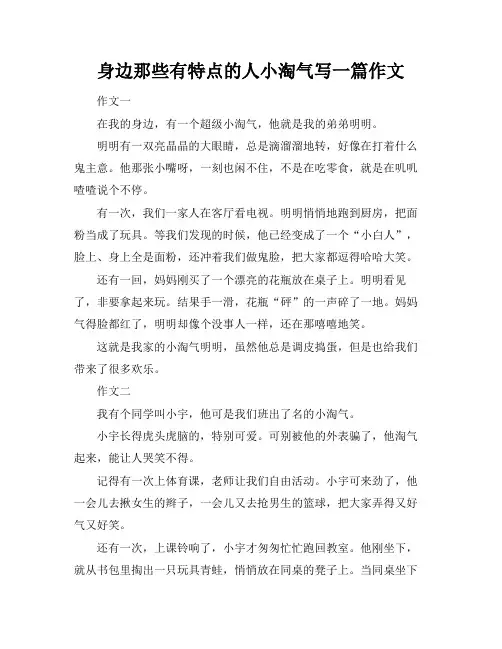 身边那些有特点的人小淘气写一篇作文