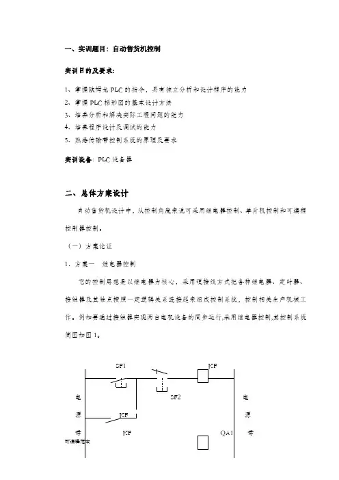 基于PLC的自动售货机的设计