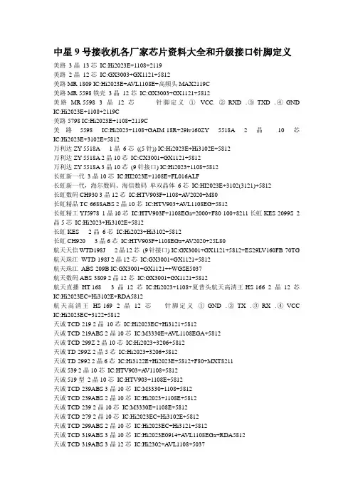 E6各厂家芯片资料大全和升级接口针脚定义[1]