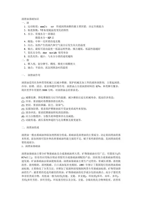 润滑油基础知识