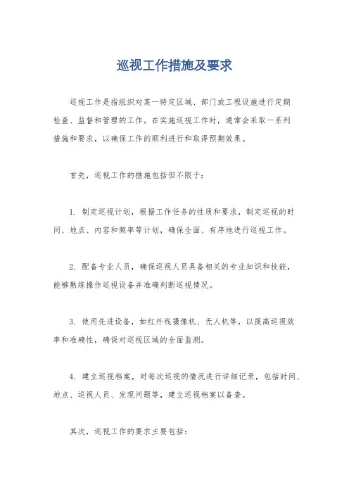 巡视工作措施及要求