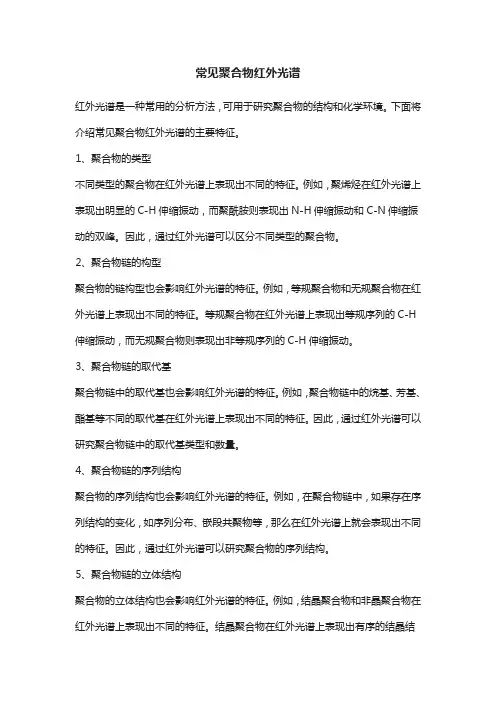 常见聚合物红外光谱