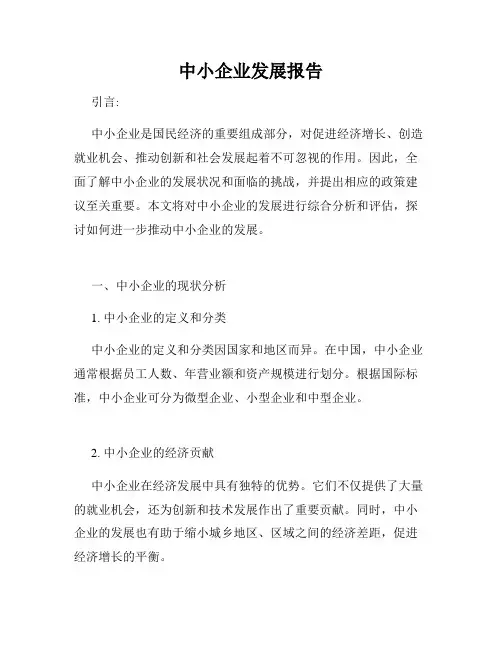 中小企业发展报告