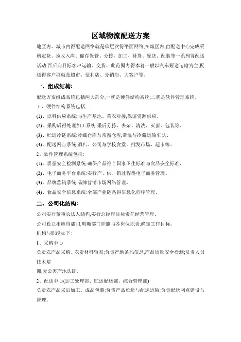 区域配送方案