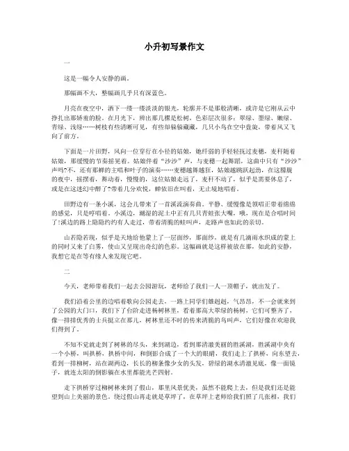 小升初写景作文