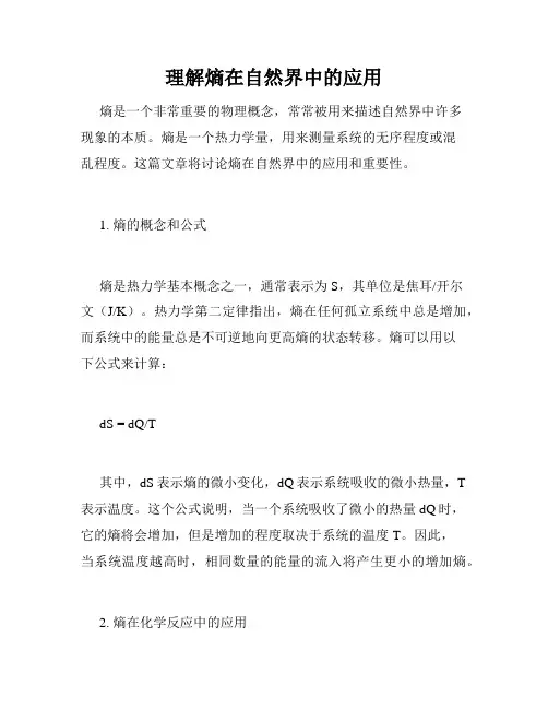 理解熵在自然界中的应用