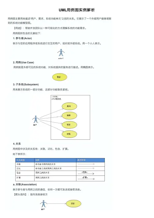 UML用例图实例解析