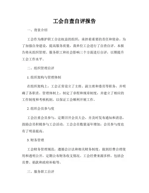 工会自查自评报告