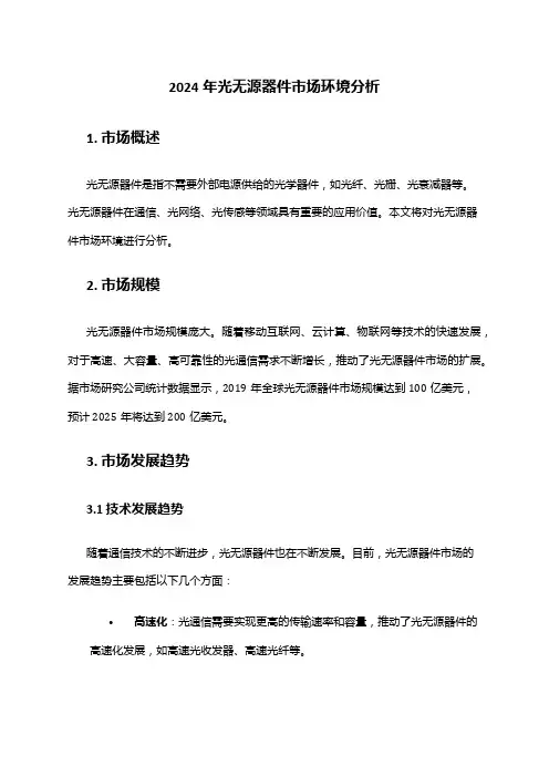 2024年光无源器件市场环境分析