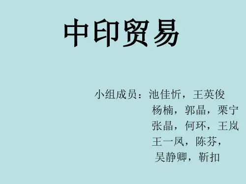 中印贸易经济分析 (国际经济学)