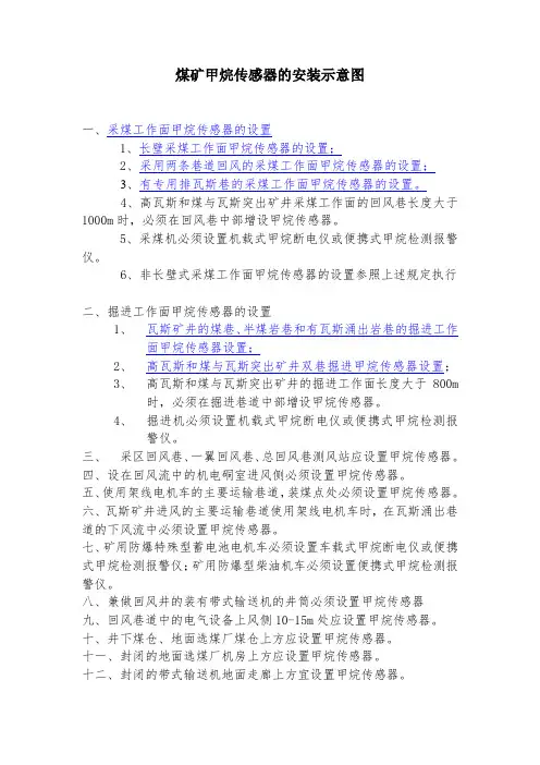 煤矿甲烷传感器的安装示意图