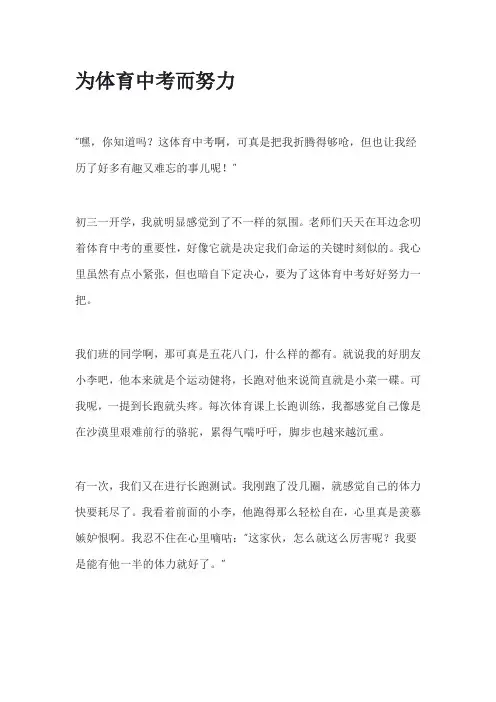为体育中考而努力 作文
